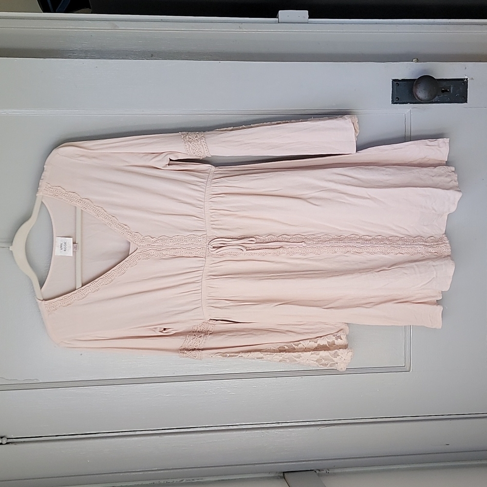 Knox Rose Dress Medium Blush Pink Crochet bell